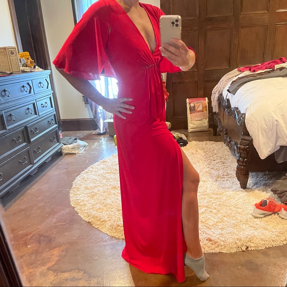 NWT Red Halston Heritage A-line gown, small - Picture 6 of 8